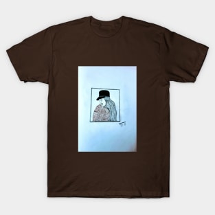 A girl wearing hat T-Shirt